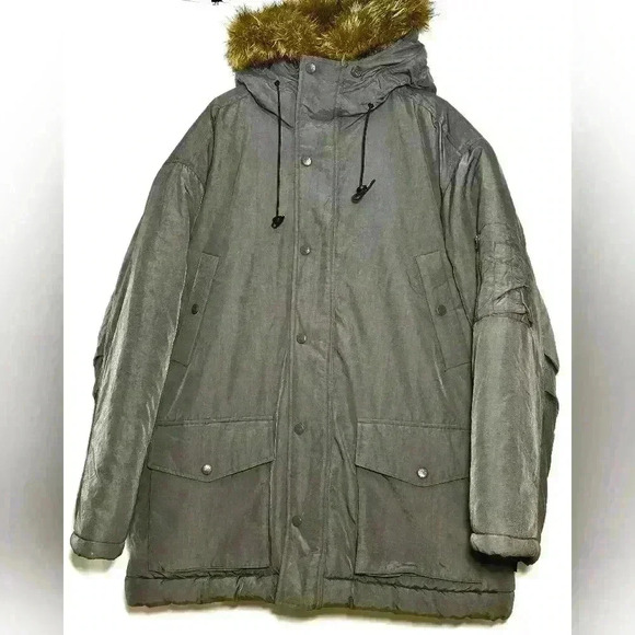 ROOKY Authentic Mens Hooded Grey Nylon Coat with Pockets Galore Size XL - Picture 4 of 10